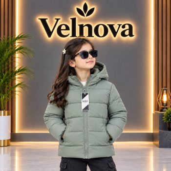 Premium Kids Winter Padded Jacket  light olive