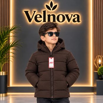 Premium Kids Winter Padded Jacket deep coffee